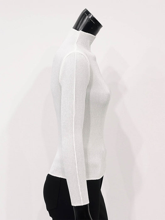 ＜SPECCHIO＞シャトルプリーツ ボトルネックプルオーバー