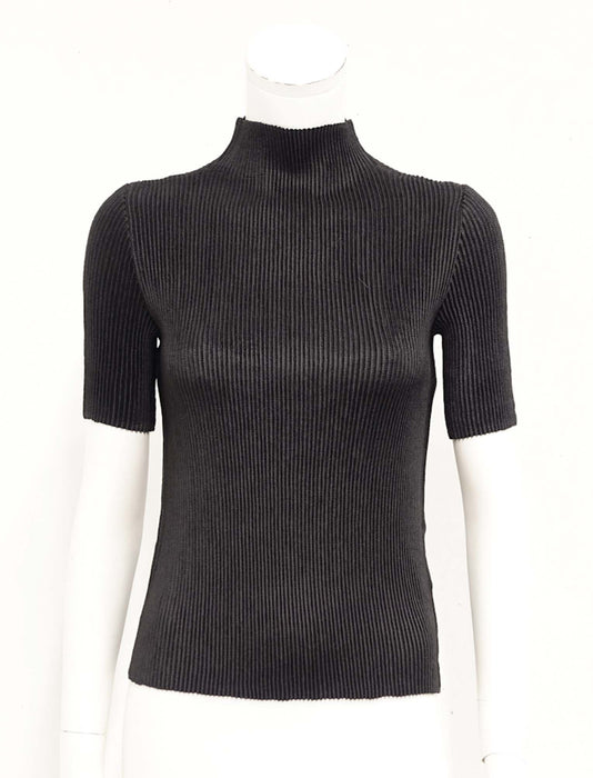 ＜SPECCHIO＞シャトルプリーツ ボトルネックプルオーバー / 半袖