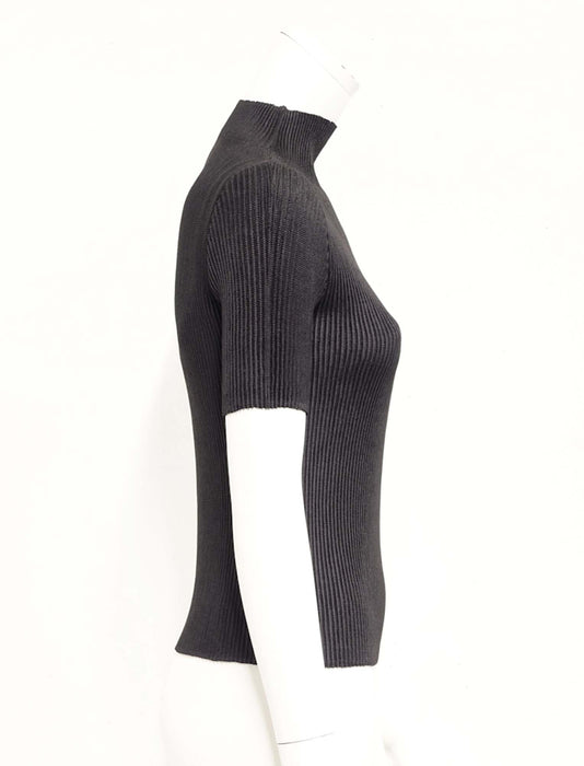 ＜SPECCHIO＞シャトルプリーツ ボトルネックプルオーバー / 半袖