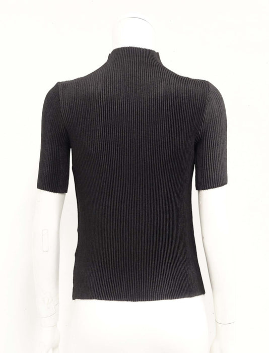 ＜SPECCHIO＞シャトルプリーツ ボトルネックプルオーバー / 半袖