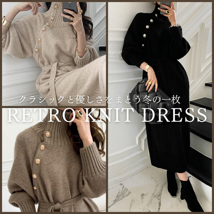 レトロニットドレス