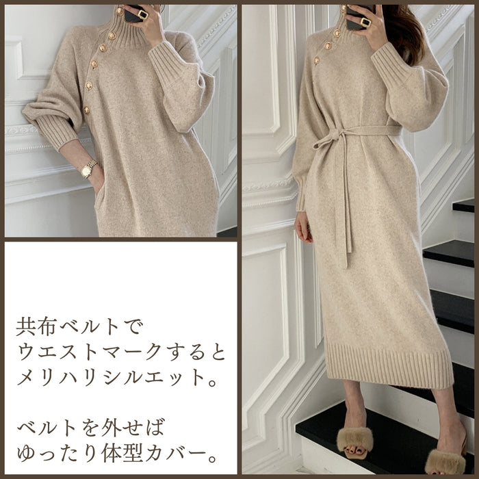 レトロニットドレス