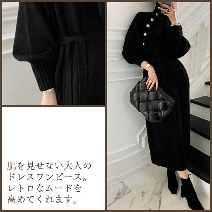 レトロニットドレス