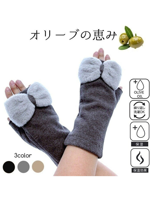 オリーブの恵みしっとり保湿ケア指切タイプグローブ