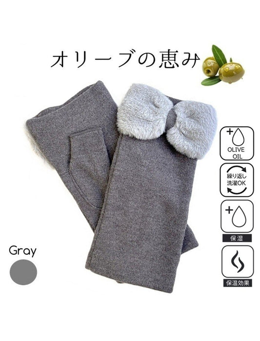 オリーブの恵みしっとり保湿ケア指切タイプグローブ