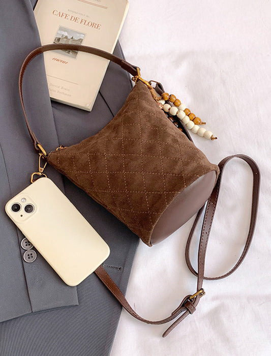 チャーム付きスエード風2wayバッグ