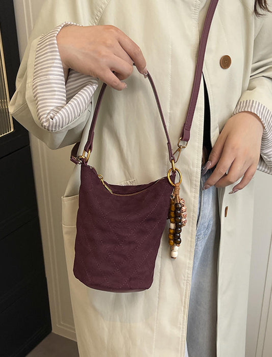 チャーム付きスエード風2wayバッグ