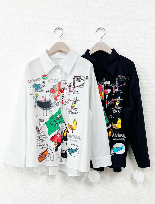 アートプリントシャツ