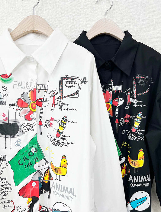 アートプリントシャツ