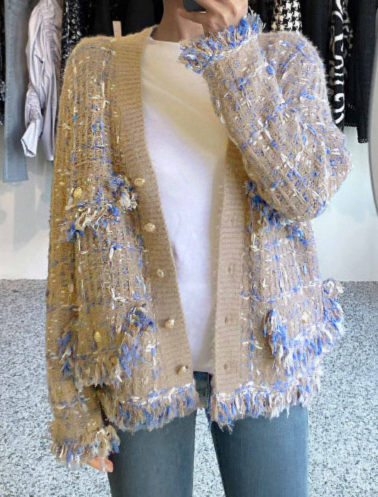 ツイードカーディガン