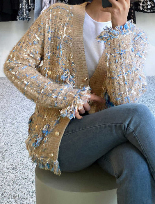 ツイードカーディガン