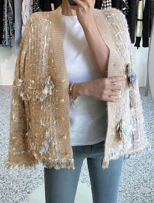 ツイードカーディガン