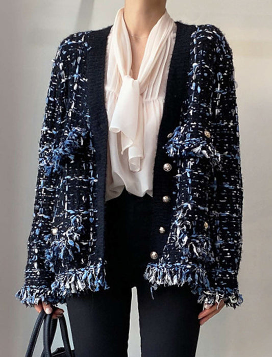 ツイードカーディガン