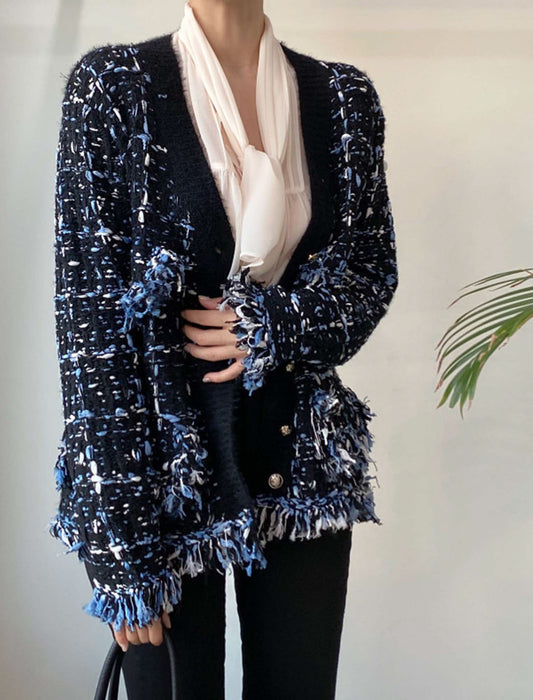 ツイードカーディガン