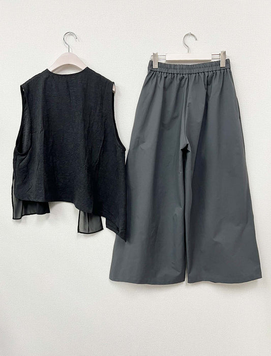 立体シルエットニュアンスパンツセットアップ