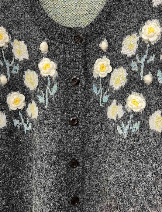 フラワー刺繍カーディガン＆ワンピース セットアップ