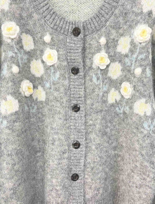 フラワー刺繍カーディガン＆ワンピース セットアップ