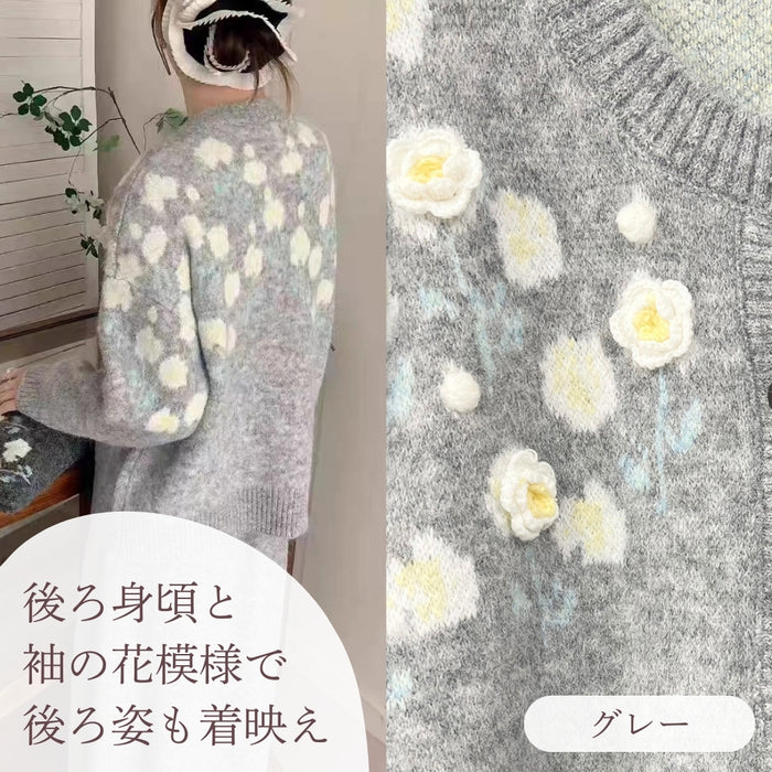 フラワー刺繍カーディガン＆ワンピース セットアップ