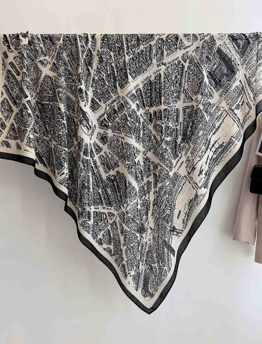 モノトーンアート大判ストール