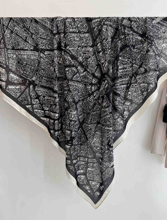 モノトーンアート大判ストール