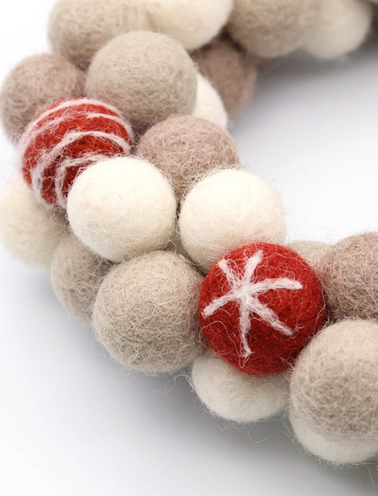 フェルトポンポンリース