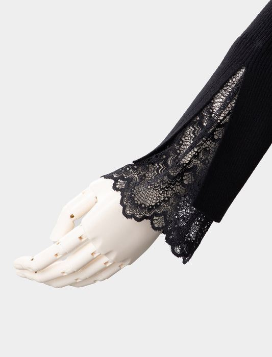 ＜Northmallオリジナル＞シアバター加工袖レースニット