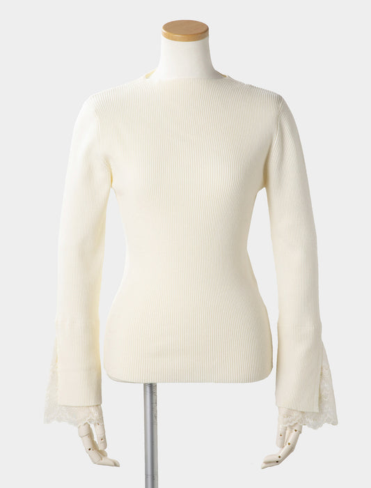 ＜Northmallオリジナル＞シアバター加工袖レースニット