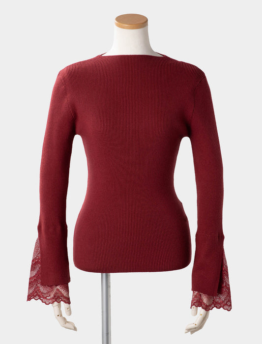 ＜Northmallオリジナル＞シアバター加工袖レースニット