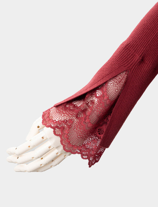 ＜Northmallオリジナル＞シアバター加工袖レースニット