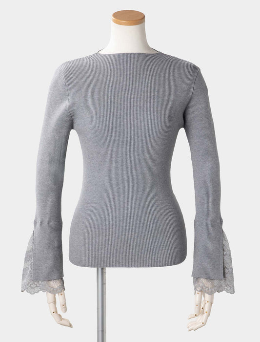 ＜Northmallオリジナル＞シアバター加工袖レースニット