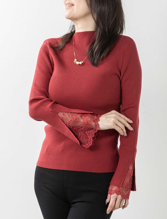 ＜Northmallオリジナル＞シアバター加工袖レースニット