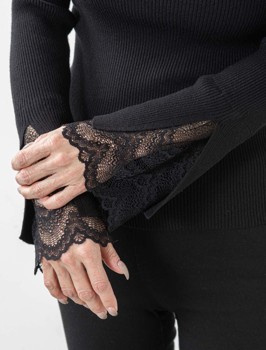 ＜Northmallオリジナル＞シアバター加工袖レースニット