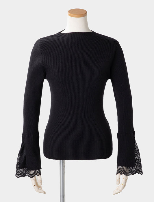 ＜Northmallオリジナル＞シアバター加工袖レースニット