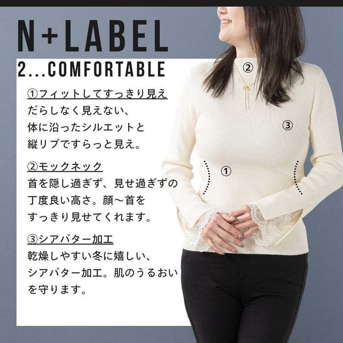 ＜Northmallオリジナル＞シアバター加工袖レースニット
