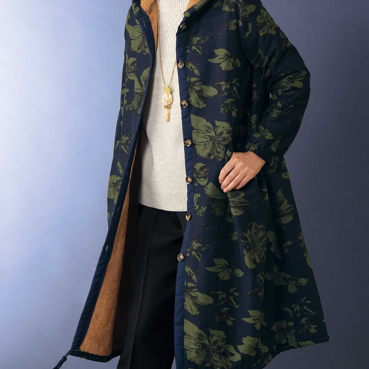 受注】裏ボア使いプリントロングコート | Northmall（ノースモール