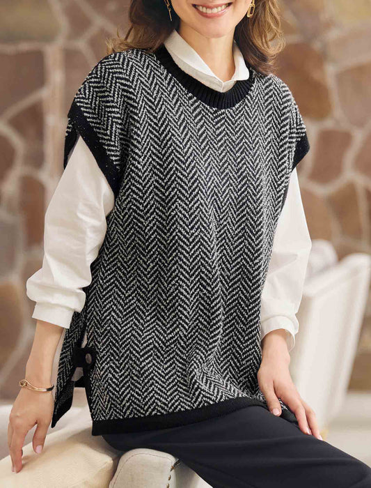 【受注】ヘリンボーンニットベスト