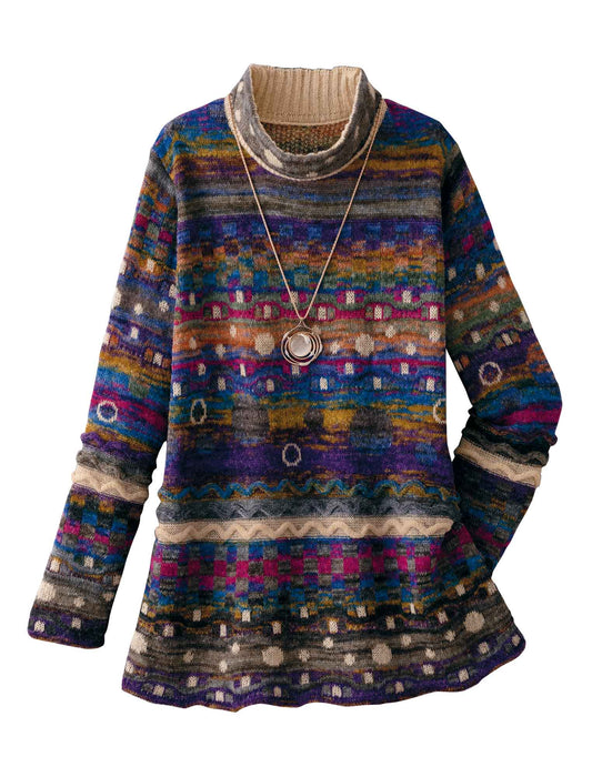 【受注】かすりジャカードロングセーター