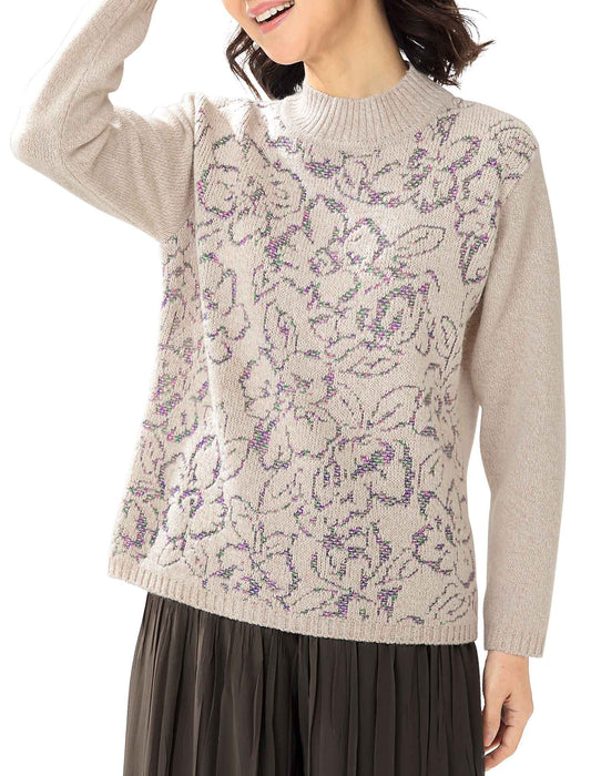 【受注】かすり花柄セーター