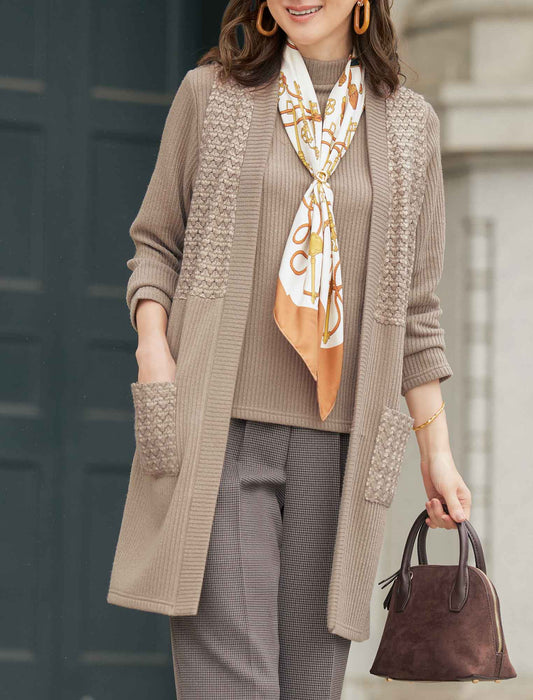 【受注】異素材切替ロングベストアンサンブル