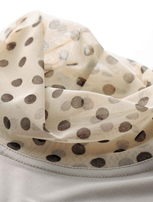 【受注】水玉メッシュ切替プルオーバー2色組