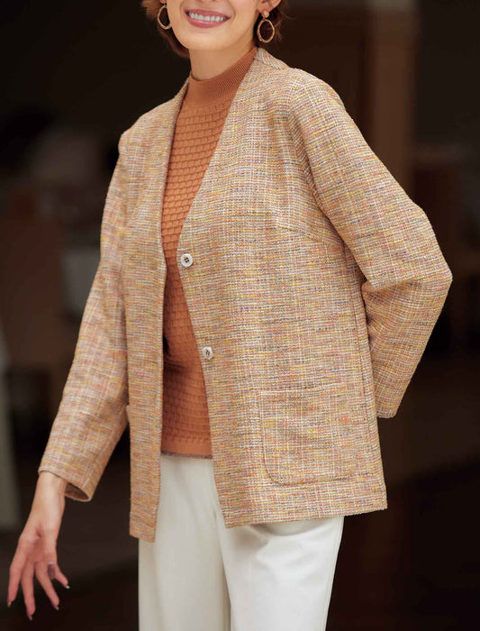 【受注】彩りストレッチツイードジャケット