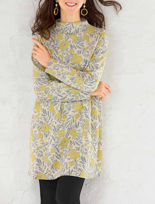 【受注】ウール入り花柄チュニック