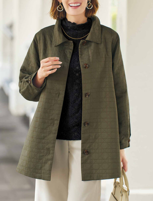 【受注】キルト風ジャカードコート