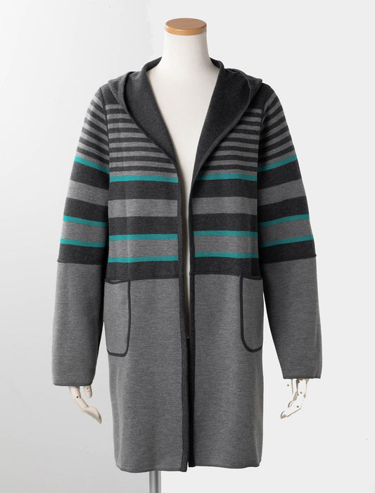 リバーシブルボーダーニットコーディガン