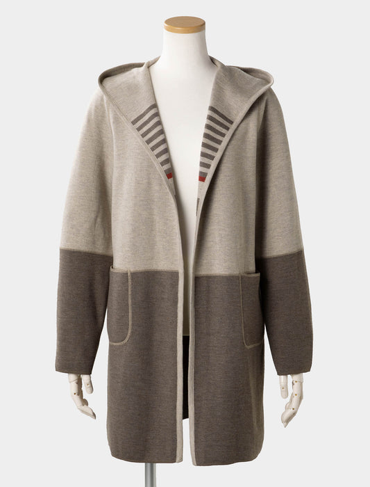 リバーシブルボーダーニットコーディガン