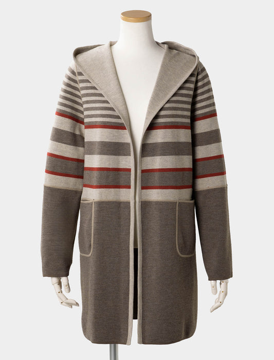 リバーシブルボーダーニットコーディガン