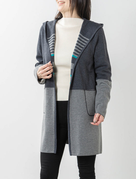 リバーシブルボーダーニットコーディガン