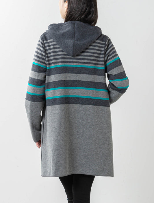 リバーシブルボーダーニットコーディガン