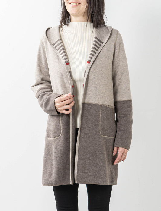 リバーシブルボーダーニットコーディガン