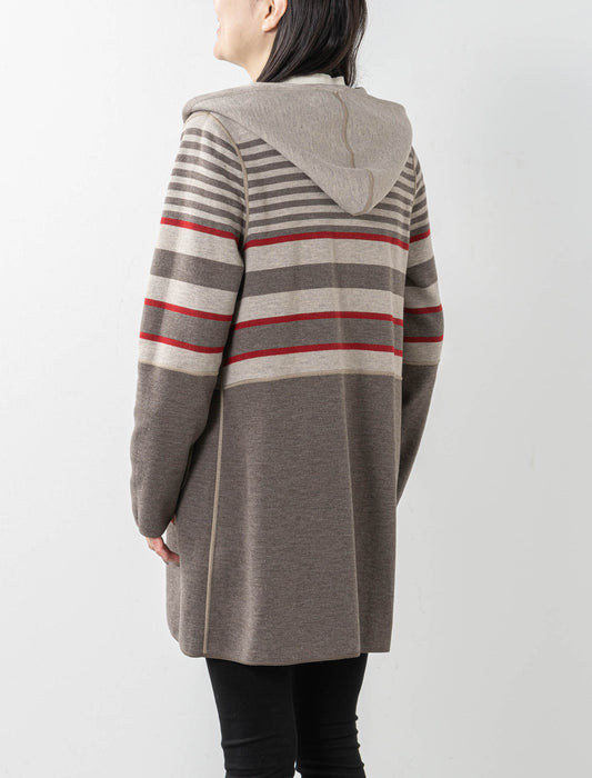 リバーシブルボーダーニットコーディガン